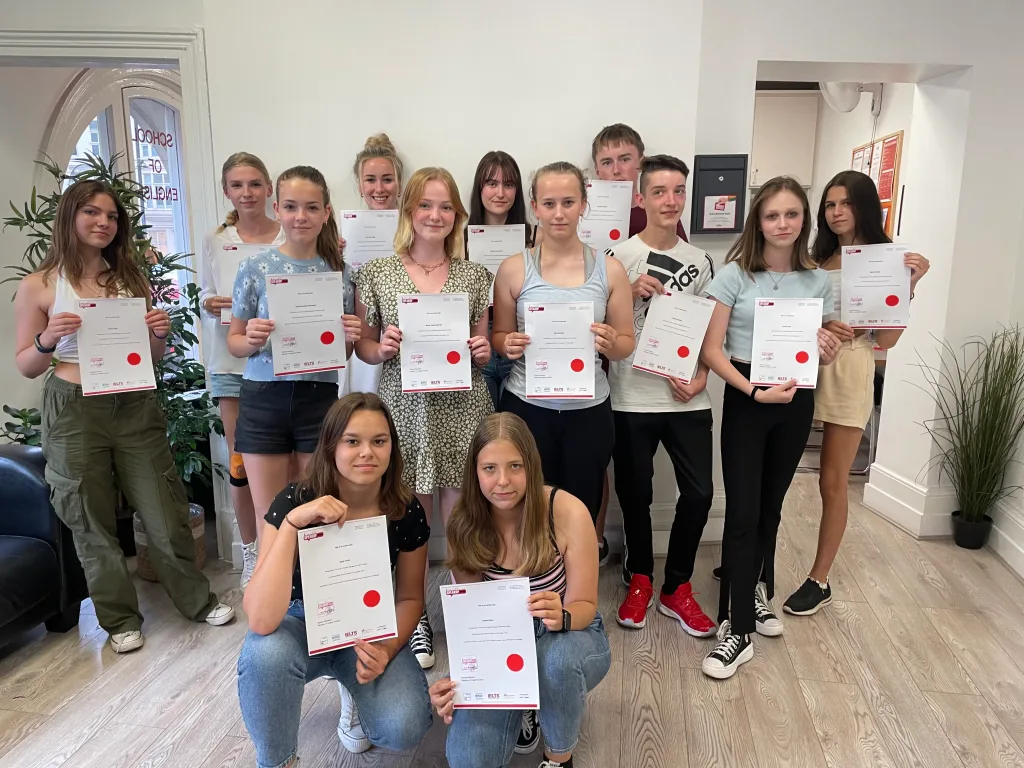 Students holding english language test certification